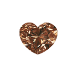 Heart shape diamond with a dark brown colour
