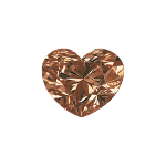 Heart shape diamond with a deep brown colour