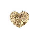 Heart shape diamond selected with a light brown colour