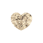 Heart shape diamond with a very light brown colour