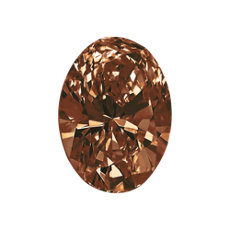 0.78 克拉深粉红棕椭圆形切割钻石
