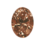 Oval shape diamond with a deep brown colour