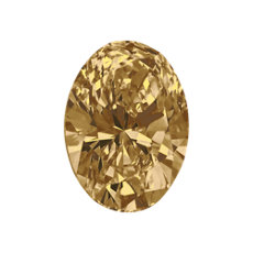 Diamantes de talla ovalada color marrón amarillento de 1.21 quilates