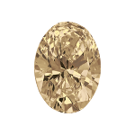 Oval shape diamond with a light brown colour