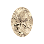 Oval shape diamond with a very light brown colour