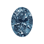 Oval shape diamond with a deep blue colour
