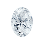 Oval shape diamond with a very light blue colour