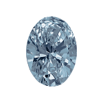 Oval shape diamond with a vivid blue colour