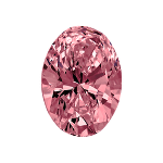 Oval shape diamond with a dark pink color