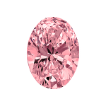 Oval shape diamond with a deep pink color