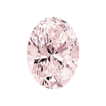 Oval shape diamond with a light pink color