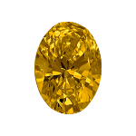 Diamante de forma Ovalado de color amarillo oscuro