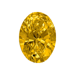 Diamante de forma Ovalado de color amarillo profundo