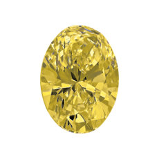0.50 克拉黄色椭圆形切割钻石
