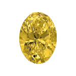 Diamante de forma Ovalado de color amarillo intenso