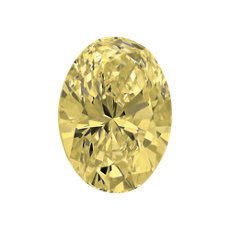 0.61-Carat Light Yellow Oval Cut Diamond