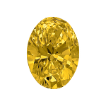Diamante de forma Ovalado de color amarillo intenso
