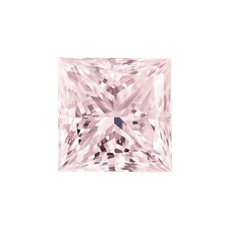0.23 克拉浅粉红公主方形钻石