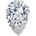 14k 白金梨形钻石耳钉（1/3 克拉总重量） 
