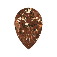 1.02-Carat Dark Yellowish Brown Pear Shaped Diamond
