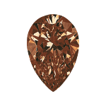 Pear shape diamond with a dark brown colour