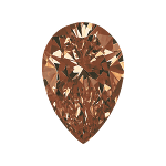 Pear shape diamond with a deep brown colour