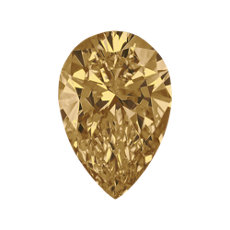 Diamante en forma de pera color marrón amarillento de 1.14 quilates