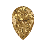 Pear shape diamond with a fancy brown colour