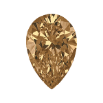 Pear shape diamond with a intense brown colour