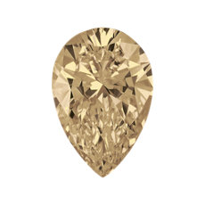 Diamante en forma de pera color marrón rosáceo claro de 0.66 quilates