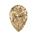 Pear shape diamond with a light brown colour