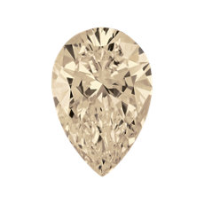 Diamante en forma de pera color Marrón rosáceo muy claro de 0.30 quilates