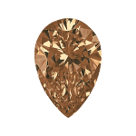 Pear shape diamond with a vivid brown colour