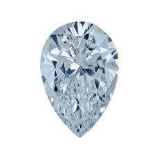 0,65-Carat Intense Blue Pear Shaped Diamond