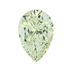 Diamante en forma de pera color verde grisáceo de 0.64 quilates