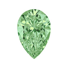 0.32-Carat Vivid Bluish Green Pear Shaped Diamond