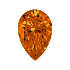 0.58-Carat Deep Brownish Orange Pear Shaped Diamond