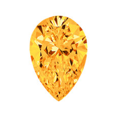 0.50-Carat Vivid Yellowish Orange Pear Shaped Diamond