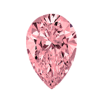 Pear shape diamond with a deep pink color