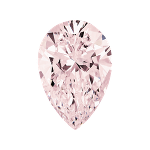 Pear shape diamond with a light pink color