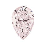 Pear shape diamond with a very light pink color