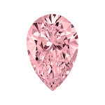 Pear shape diamond with a vivid pink color