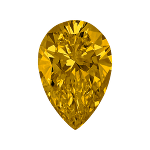 Diamante de forma Pera de color amarillo oscuro