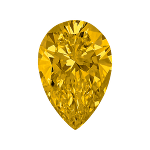 Diamante de forma Pera de color amarillo profundo
