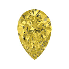 3.04-Carat Yellow Pear Shaped Diamond