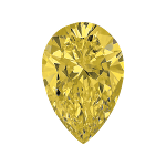 Diamante de forma Pera seleccionado con un color amarillo fantasía