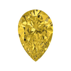 1,01-Carat Intense Yellow Pear Shaped Diamond