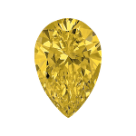 Diamante de forma Pera de color amarillo intenso