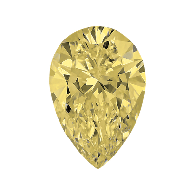 0,71-Carat Light Yellow Pear Shaped Diamond