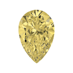 Diamante de forma Pera de color amarillo claro